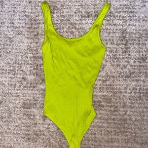Naked Wardrobe neon green tank bodysuit